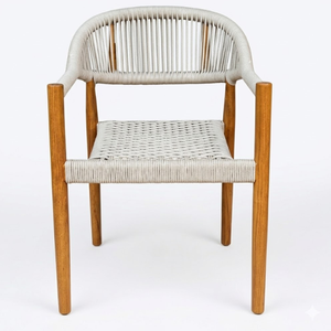 Chaise de restaurant en teck et en corde, au design moderne et élégant, pour différents concepts. - Product Image 2