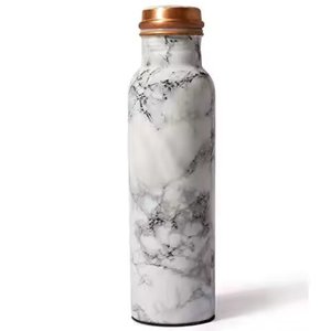 Marble Color Design <b>Copper</b> Water <b>Bottle</b> Leak Proof <b>Drink</b> Ware Water <b>Bottle</b> for Home and Office Use <b>Copper</b> <b>Bottle</b> - Product Image 1