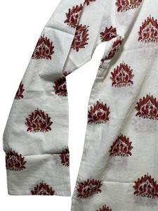 Kurta Corta de Algodón Premium para Hombre |   Mangas Largas |   Estampado Floral Hecho a Mano |   Tela suave y transpirable a un precio razonable - Product Image 4