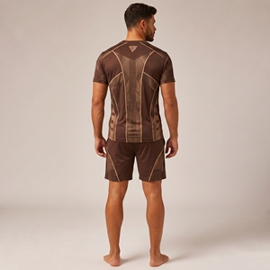 <b>Polyester</b>/Cotton Short Sleeve <b>T</b>-<b>Shirt</b> and Shorts 2-Piece Beach Shorts Set Men Summer Streetwear Casual Sets Breathable - Product Image 5