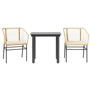 Ensemble de salle à manger de jardin en polyrotin brun 2 places - Product Image 2