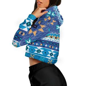 Oem Manufacture High Quality Women's Crop Top Sublimation <b>Hoodies</b> in Top Quality Breathable Customized Casual Use Women's Hoodie - Product Image 2