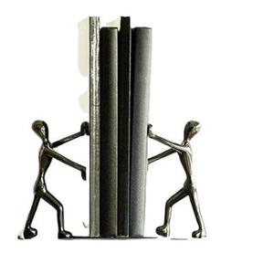 Library Desk Decorative Book Holder Handmade Modern Design Sculptured <b>Bookend</b> Black and Gold Color - Product Image 5