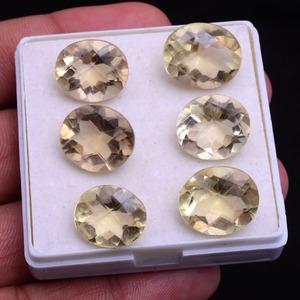 Quartz Citron Naturel Bio, Pierre Précieuse Jaune à Coupe Ovale Diamantée, 14mm 16mm, Pierres Précieuses en Vrac, Prix de Gros pour la Bijouterie - Product Image 3