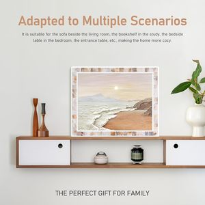 Picture <b>Frame</b> <b>with</b> Tempered Glas Natural Shell Inlay Mosaic Design Coastal Tabletop Photo <b>Frames</b> <b>with</b> Wal <b>Mounting</b> Hooks Display - Product Image 3