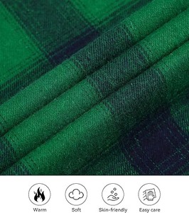 Camisa de Franela a Cuadros Verde para Hombre, de Alta Calidad, Manga Larga, con Logotipo Personalizado, Venta al Por Mayor, Suministro a Granel, Varios Tamaños - Product Image 5