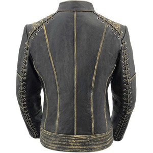 SAMROZ SPORTS Women's Black Leather Lightweight Lace to Lace Jacket - Product Image 2