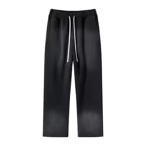 Wholesale Customized Logo Men's Sweatpants Oversized Straight Leg Baggy Heavyweight Mid Waist Sunfade Washed for Men - Product Image 1