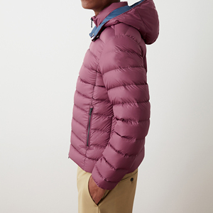 OEM ODM High Quality Customized Logo Printing Men Clothing 100% Nylon Stand Collar Full Sleeves <b>Pink</b> Color Puffer Cotton <b>Jacket</b> - Product Image 2