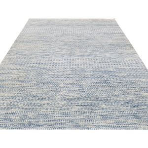 Alfombra de lana con medallón geométrico anudada a mano, hecha a medida por artesanos, de pelo bajo. - Product Image 3