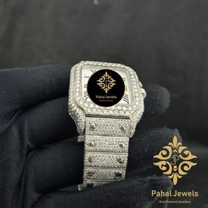 นาฬิกาข้อมือวินเทจเพชร หน้าปัดสี่เหลี่ยม ตัวเลขโรมัน สายขนาด 20 มม. ขนาดตัวเรือน 40 มม. ระบบจักรกลอัตโนมัติ สำหรับผู้ชาย - Product Image 3