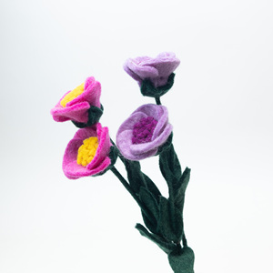 ช่อดอกไม้แอนีโมนทำมือจากผ้าสักหลาด ดอกไม้ประดิษฐ์ขายส่งจำนวนมาก ดอกไม้ขนสัตว์ ตกแต่งบ้าน งานแต่งงาน งานรับปริญญา อีสเตอร์ - Product Image 6