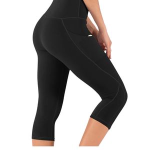 Shorts de yoga capri pour femmes, taille élastique, avec poches, extensibles, respirants, pour la gym, le fitness et l'entraînement, vente en gros personnalisée - Product Image 2