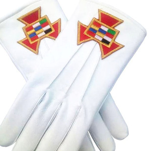 Guantes Masónicos Bordados de Alta Calidad, Blancos, 100% Algodón, Hechos a Mano, para Uso Diario en Invierno, Duraderos y Ecológicos - Product Image 1