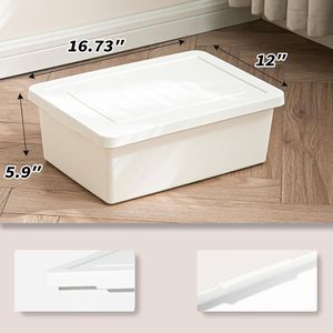 Contenitori Impilabili in Plastica con Coperchi, Organizzatori con Maniglie, Scatole Cubo per Gestione Efficiente dello Spazio - Product Image 3