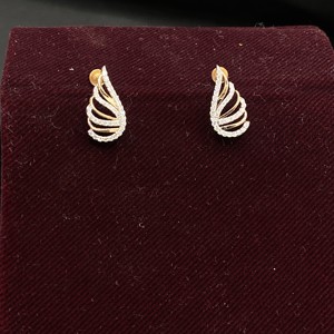 Diamond Clover Stud Earrings 18K Rose Gold 0.36ct IGI Certified 2.05g Women Classic Engagement Party Wedding Anniversary Gift - Product Image 5