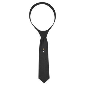 Corbata Masónica Premium Negra con Emblema Bordado Minimalista, Corbata Formal para Caballeros, Accesorio Ceremonial Personalizado - Product Image 2