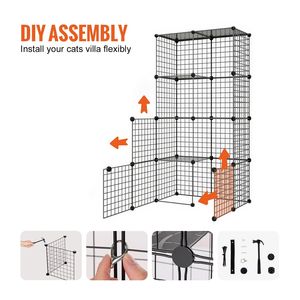 Large 4-Tier Cat Cage with Detachable Metal Wire 41 X 28 X 55" 4 Front Doors <b>Hammock</b> Ramp Ladders for Indoor Use - Product Image 4