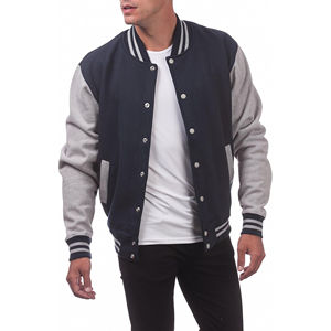 Chaqueta Bomber Personalizada de Talla Grande con Logotipo, Estilo Letterman, de Lona Transpirable, Cuello en V, con Cristales, para Hombre, Informal, de Béisbol, Universitaria, de Invierno, con Estampado - Product Image 2
