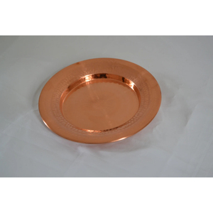 Assiettes et Plats en Cuivre Faits à la Main – Assiette de Présentation Ronde à Motif Martelé – Accessoires de Vaisselle Artisanaux - Product Image 2