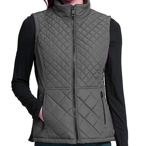 Vente Chaude Gilet Court d'Hiver pour Femme Léger Sans Manches Col Montant Zippé Chaud Matelassé - Product Image 5