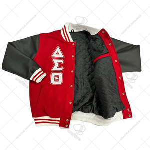 Chaqueta Letterman Delta de lana y cuero - Product Image 2