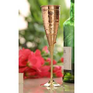 Ensemble de flûtes à champagne en cuivre martelé, finition dorée élégante, verrerie pour mariage, fête, bar, hôtel, dîner et célébrations - Product Image 3