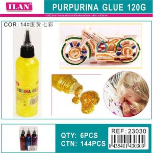 Colla Glitterata Ilan 120G Gialla Brillante Adesivo per Decorazioni Fai-da-Te - Product Image 3