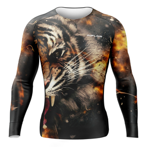 Chemise de compression pour homme à col montant, séchage rapide, en Spandex/Polyester, anti-bactérienne, manches longues, Rashguard – Fournisseur B2B pour usines - Product Image 5