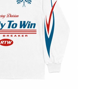 T-shirt à manches longues pour homme RTW, blanc, design racing, col rond, jersey imprimé sportif, coupe ajustée - Product Image 3