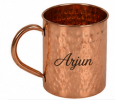 Taza de Cobre Martillado Personalizada con Grabado de Nombre |   Vaso para Beber de Cobre Puro |   Taza de regalo hecha a mano, taza de cobre grabada - Product Image 3