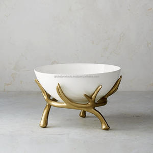 Round Serving Bowl Stainless Steel With Aluminium Base Finish - Product Image 2