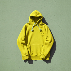 Sweat-shirt à capuche personnalisé pour homme, motif dessin animé, lourd, délavé, avec fermeture éclair effet usé, en polaire 100% polyester - Product Image 5