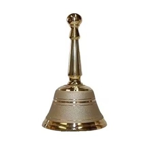 Campana de Mano de Latón Dorado, Metal Pulido, Forma Redonda, Decoración para el Hogar, Tema Musical, Campana de Puerta, Campana de Servicio - Product Image 3