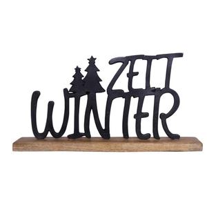 Finition noire personnalisée "Home" en fonte d'aluminium avec base en bois Cadeaux de décoration de table en aluminium faits à la main - Product Image 3