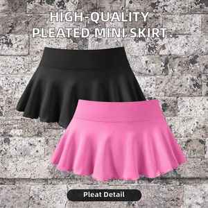 Faldas plisadas góticas para mujer, falda de cintura alta con corte en A, uniforme escolar, faldas plisadas cortas - Product Image 4