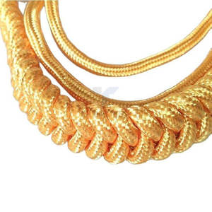 Cordones de Uniforme de Algodón y Nailon con Alambre Dorado, Hechos a Mano, con Puntas Metálicas, para Ceremonias - Product Image 5