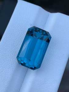 Topaze bleue de Londres, bleu foncé, taille octogonale, origine indienne, pierre précieuse naturelle, facettée, pierre à bijoux, qualité excellente, rare, troisième qualité - Product Image 2