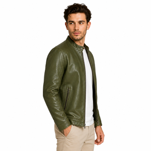 mens leather jacket designed with durable outer material warm lining strong stitching and <b>comfortable</b> fit for <b>city</b> wear weekends - Product Image 2
