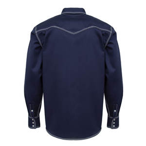 Chemise de travail pour homme 100% coton respirant, résistante aux flammes, à manches longues, pour travaux lourds - Product Image 2