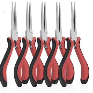 5.5" <b>Mini</b> Long Nose <b>Pliers</b> Set – 5 Pack Spring Loaded Precision Needle Nose <b>Pliers</b> with Wire Cutter | 140mm Fine Tip Jewelry - Product Image 1
