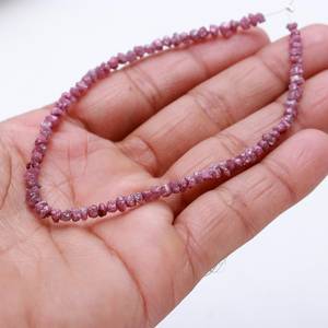 Perles de diamant rose brut de qualité AAA, 3-4 mm, diamants bruts non taillés, brin de 16 pouces, fabrication de bijoux, vente en gros, approvisionnement en vrac - Product Image 3