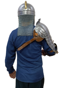 Plastron d'épaule médiéval en acier doux, protection complète du bras, épaulettes de chevalier, armure plaquée faite à la main, qualité export, à porter - Product Image 6