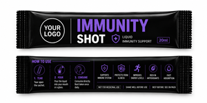 <b>Immunity</b> Liquid <b>Shots</b> Ready to Drink Single Serving Beverage Packets with Convenient Portable Packaging Format Custom Label - Product Image 3