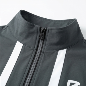 Chándal Deportivo para Hombre, Chaqueta con Cierre Completo y Cuello Alto, con Bolsillos Laterales, Pantalones Negros, Diseño Sólido, Secado Rápido, Poliéster, Ropa de Otoño - Product Image 4
