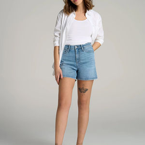 Shorts de Mezclilla Rectos de Verano para Mujer al por Mayor, Transpirables, Lavados, Tallas Grandes, OEM - Product Image 4