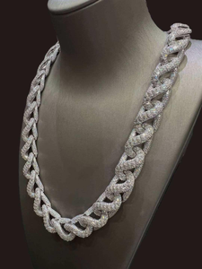 Luxury Moissanite <b>Diamond</b> Iced Out Cuban Link <b>Chain</b> Necklace <b>Mens</b> Hip Hop Jewelry 925 Silver Statement Fashion Premium Gift - Product Image 3