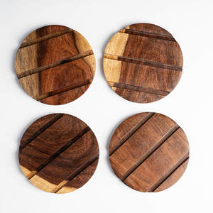 Sous-verre en bois fait main de haute qualité, design bohème, écologique, forme personnalisée, non toxique, épaisseur 10 mm, pour bureau, maison, hôtel - Product Image 5