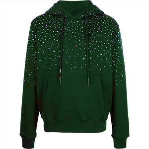 Impression de logo personnalisée, sweats à capuche respirants avec strass, série High Street, 100% coton, hiver, service OEM disponible - Product Image 2