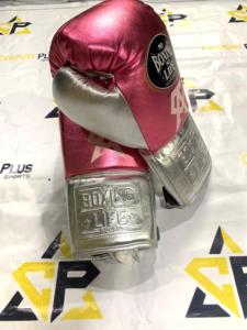 Gants de boxe professionnels rose et argentés, tendance, neufs, de haute qualité, en cuir véritable métallisé, sans couture, marque No Boxing No Life. - Product Image 6